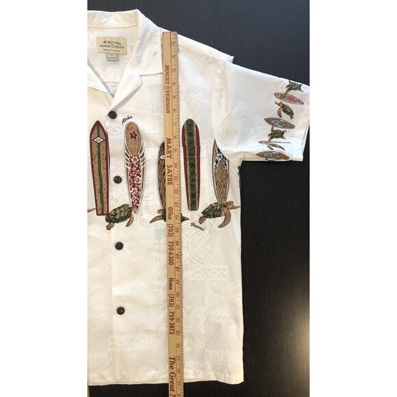 Royal Creations Hawaiian Shirt Mens Small USA Made Turtles Surf Boards - Picture 9 of 9